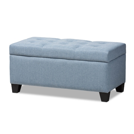 Baxton Studio Michaela Modern Light Blue Upholstered Storage Ottoman 146-8349